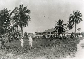 European hospital in Douala, Cameroon , c.1910 (b/w photo) 