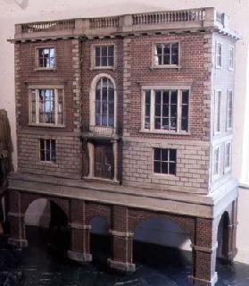 English balustraded doll's house with balcony, c.1775