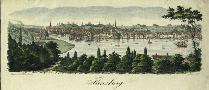 Flensburg,Blick über Förde und Stadt