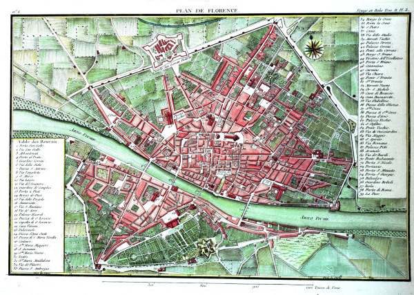 Florence, city map from 