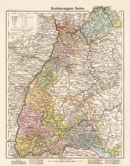 Großherzogtum Baden ,  Landkarte 1902 from 