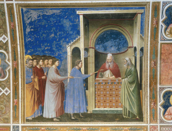 Giotto, Niederlegung der Staebe im Tempel from 