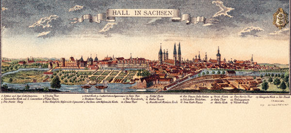 Halle (Saale) / Ansicht um 1700/ Kupfst. from 