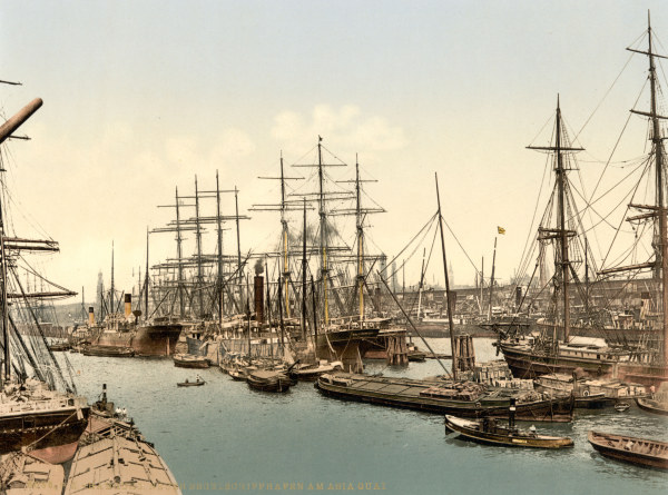 Hamburg, Hafen mit Segelschiffen from 