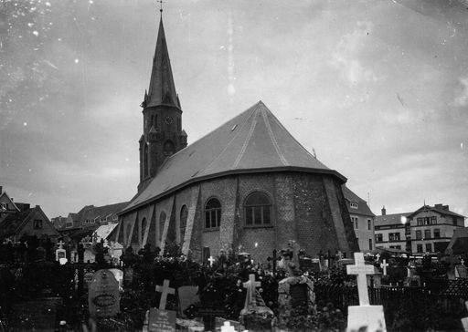 Helgoland,Ansicht Ev.Kirche,Friedhof from 