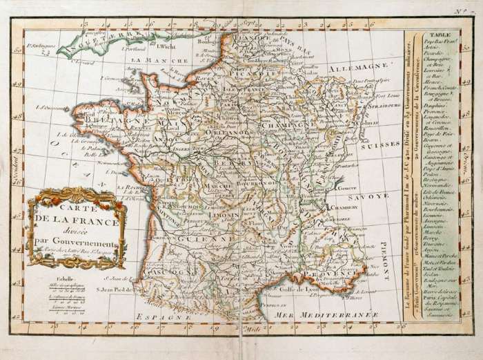 Landkarte von Frankreich, um 1780 from 