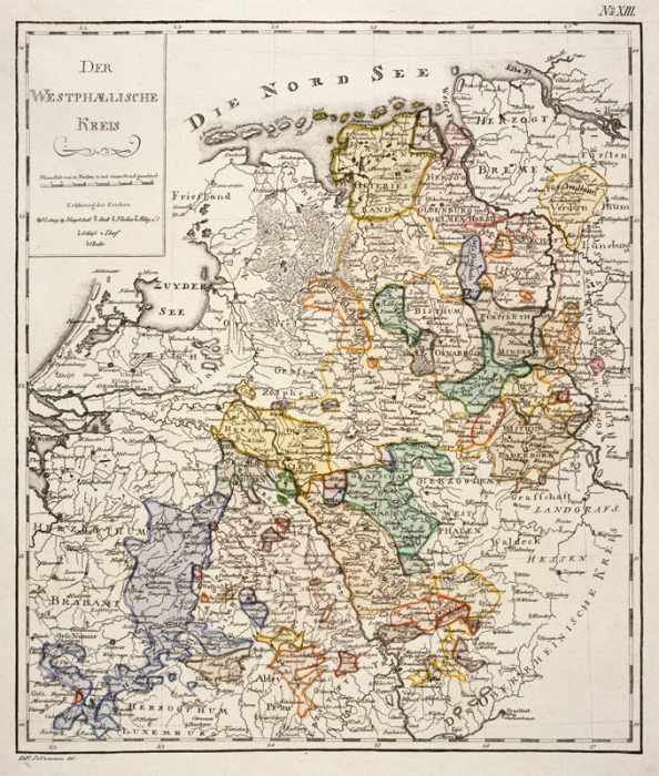 Landkarte von Westfalen um 1795 from 