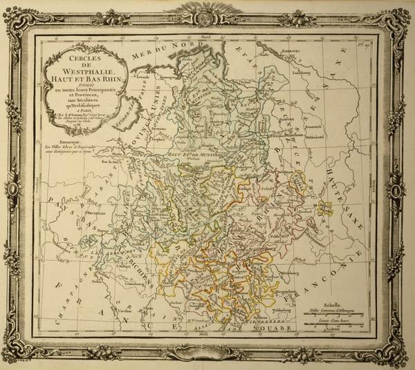 Landkarte Westfalen, Ober-, Niederrhein from 