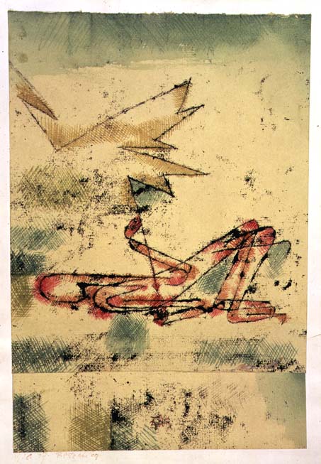 Lightning Stroke, 1920 (no 17) (oil transfer & w/c on paper on cardboard)  from 