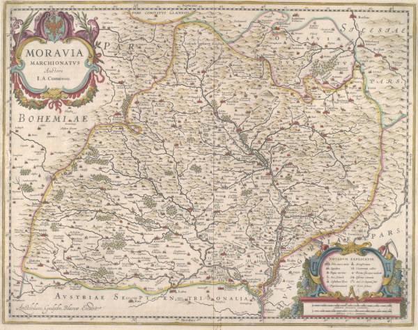 Mähren,Moravia Marchionatus,Landkarte from 