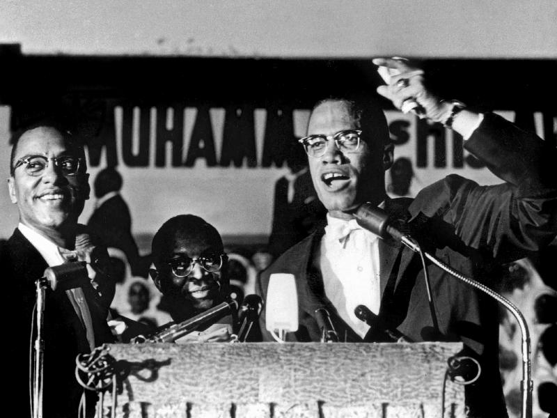 Malcolm X during a speech during a rally of Nation of Islam at Uline Arena, Washington, photo by Ric from 