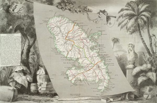 Martinique, Landkarte 1856 from 