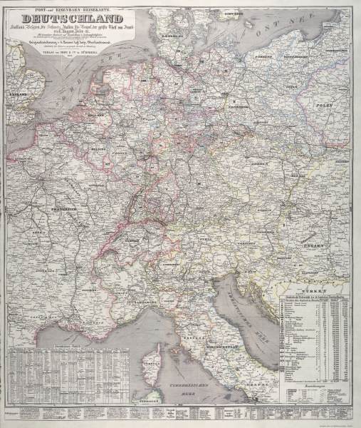 Mitteleuropa, Landkarte 1851 from 