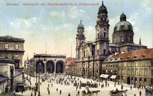 Munich , Odeonsplatz w. Theatinerkirche from 