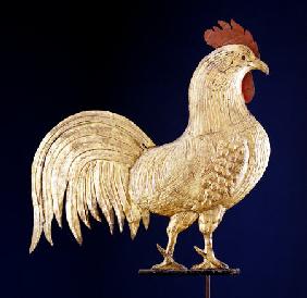 Molded And Gilded Copper Rooster Weathervane