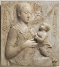 Madonna and Child, bas relief by Antonio Rossellino (1427-79) (marble)