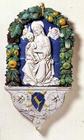 Madonna and Child, bas relief panel by Giovanni della Robbia (1469-1529) (tin glazed earthenware)