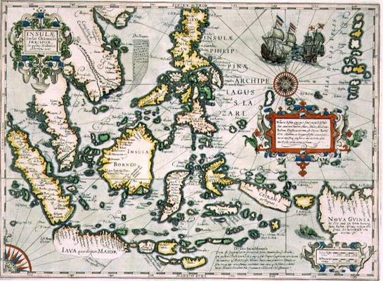 Map of the East Indies, pub. 1635 in Amsterdam from 