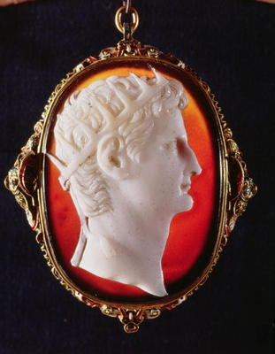 Marlborough Cameo of Caesar Augustus (63 BC-14 AD), c.54-68 AD (marble set in amber) from 