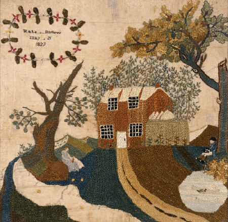 Needlework Picture By Kate Barlow, Probably Pennsylvania, 1827 from 
