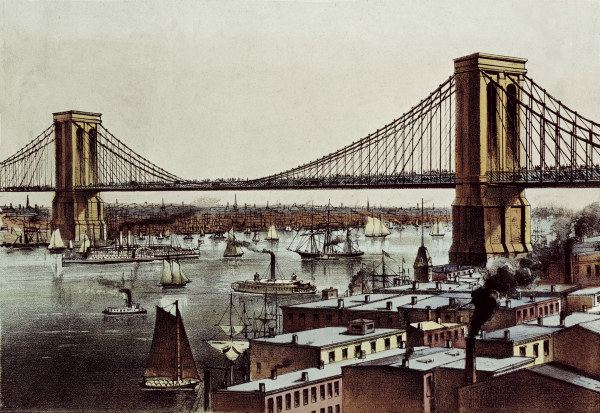 New York, Brooklyn Bridge from 