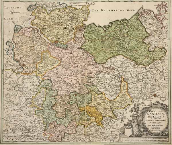 Niedersachsen, Landkarte um 1710 from 