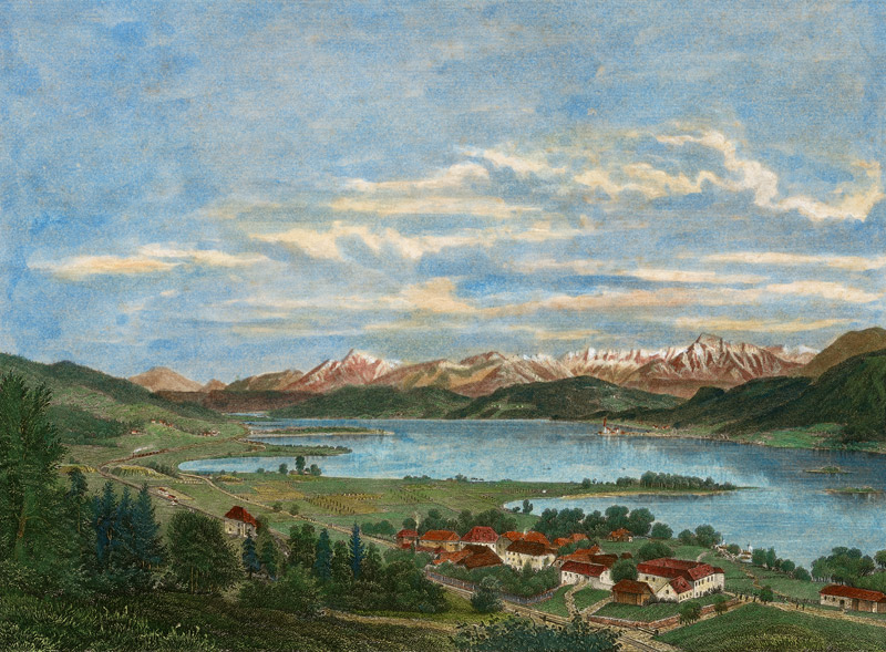 Pörtschach am Wörthersee / Engraving from 