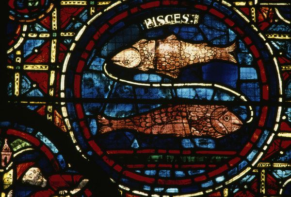 Pisces / French stained glass / 13th-c. from 