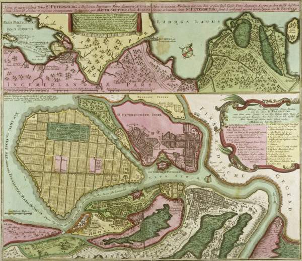 Plan von St. Petersburg 1728 from 