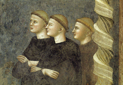Pomposa, Moenche / Fresko von Pietro d.R. from 
