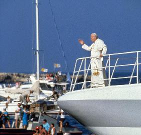 Pope John Paul II during travel in USA