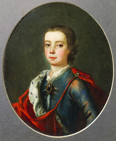 Prince Charles Edward Stuart (1720-1788), Facing Left In Blue Shot Silk Coat, White Lace Collar, Jew from 