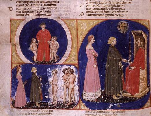 Paradiso VI f.56v Conversation with Justinian, from the Divine Comedy from 
