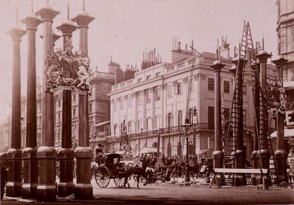 Park Lane being decorated for Queen Victoria's Diamond Jubilee, 1897 (sepia photo) from 