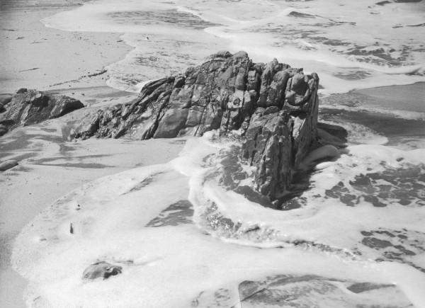 Rock on wet sand, Porbandar II (b/w photo)  from 