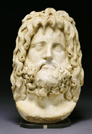 Roman Marble Head Of Serapis from 