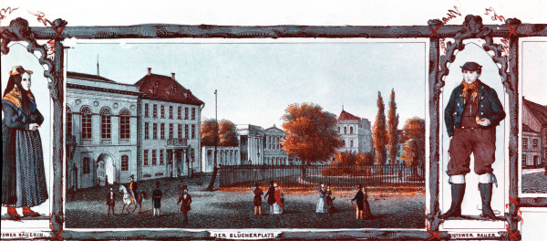 Rostock, Blücherplatz, um 1830 from 