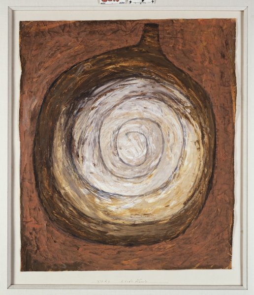 Rounded Bottle, 1934 (gouache on tan paper)  from 