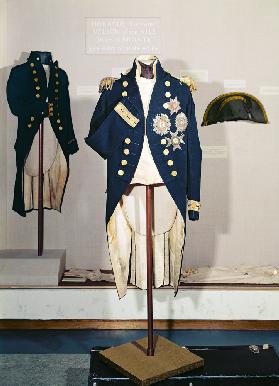 Royal Naval uniform worn Nelson at the battle of Trafalgar in 1805 (wool, silk, brass, metal thread,