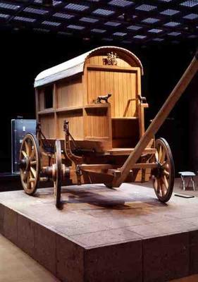 Replica of a Roman Wagon Decorated with Bronze Sculptures (photo) from 