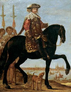 Equestrian portrait of Christian IV before the Sund and Kro
