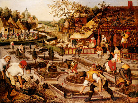 Spring: Gardeners, Sheep Shearers And Peasants Merrymaking from 