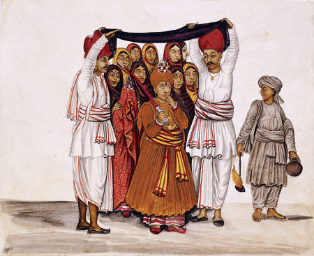 Scenes From A Marriage Ceremony: The Wedding Feast; Kutch School, Circa 1845 from 
