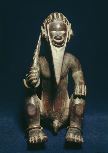 Sitzende Figur, Bembe, Rep. Kongo / Holz from 