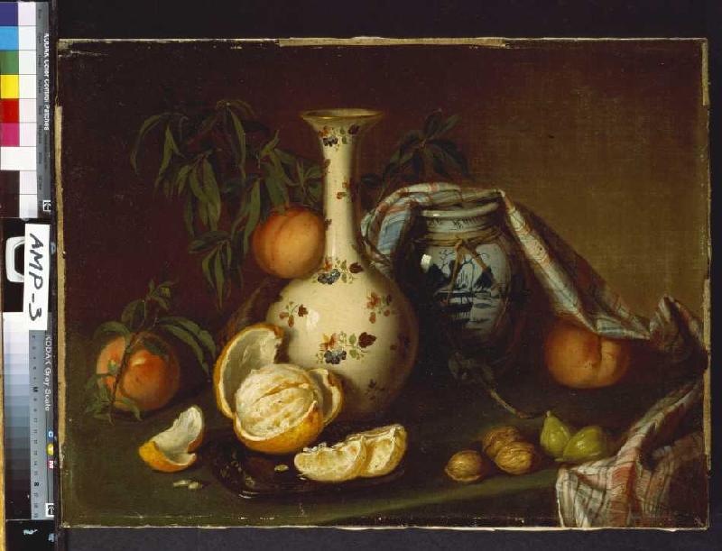 Stillleben mit Vase, Orangen und Nüssen from 
