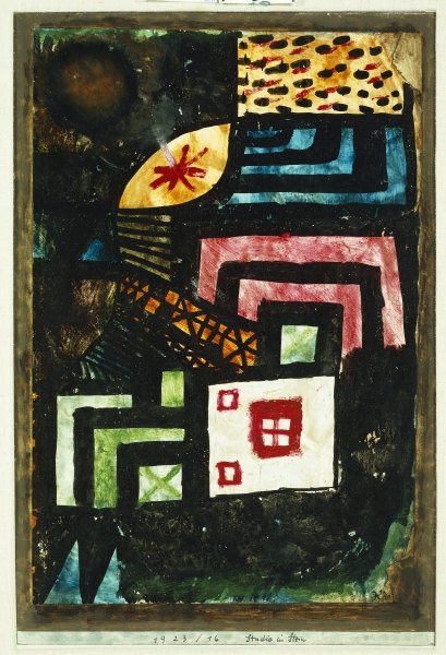 Study in Stone, 1923 (no 16) (oil, w/c and brush & black ink on paper laid down on board)  from 