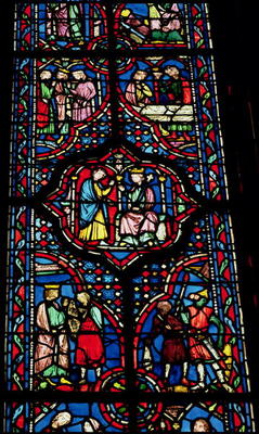 Scenes from the life of King David, 13th century (stained glass) from 