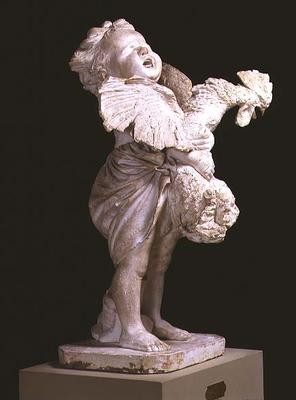Statue of a child holding a cockerel by Adriano Cecioni (1838-66) (plaster) from 