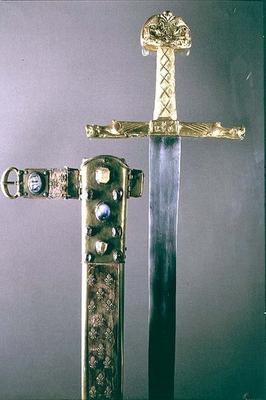 Sword with sheath, said to have belonged to Charlemagne (747-814) (gold set with precious stones) from 