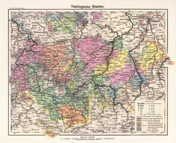 Thüringen, Landkarte 1902 from 